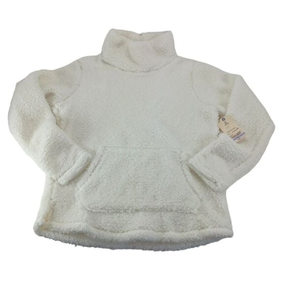 St. John's Bay Sweaters - St. John's Bay Faux Fur Sherpa Pullover Long Sleeve Women Sweater White